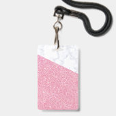 Pink Glitzer Trendsetter VIP Lanyard Abzeichen Zol Ausweis (Back with Lanyard)