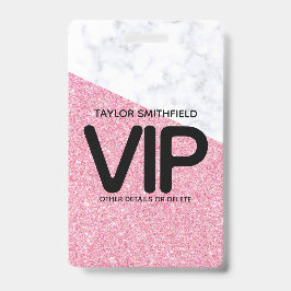 Pink Glitzer Trendsetter VIP Lanyard Abzeichen Zol Ausweis