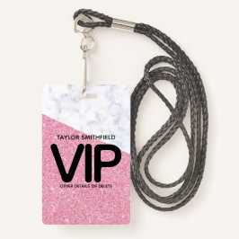 Pink Glitzer Trendsetter VIP Lanyard Abzeichen Zol Ausweis
