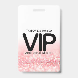 Pink Glitzer Trendsetter VIP Lanyard Abzeichen Zol Ausweis