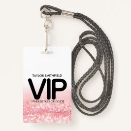 Pink Glitzer Trendsetter VIP Lanyard Abzeichen Zol Ausweis