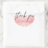 Pink Glitzer Trendy Vielen Dank Runder Aufkleber (Tasche)