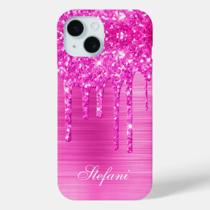 Pink Glitzer Tropfen Hot Pink Foil Glam Girl Case-Mate iPhone Hülle