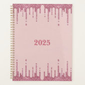 Pink Glitzer Tropfen Planer 2025 (Vorderseite)