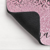 Pink Glitzer und Leopard Muster - Individualisiere Mousepad (Ecke)