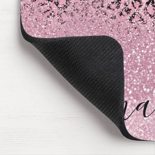 Pink Glitzer und Leopard Muster - Individualisiere Mousepad (Ecke)