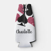 Pink Glitzer Vegas Bridesmaid Custom Flasche Coole Flaschenkühler (Rückseite)