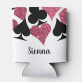 Pink Glitzer Vegas Thema Trauzeugin Individuelle N Dosenkühler (Rückseite)