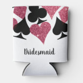 Pink Glitzer Vegas Theme Bridesmaid Individuelle N Dosenkühler (Vorderseite)