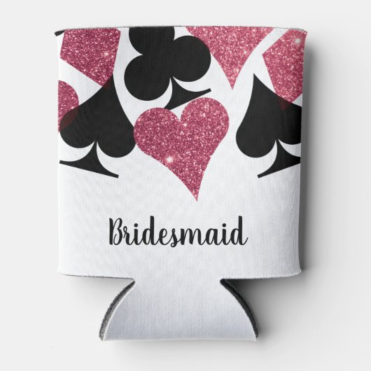 Pink Glitzer Vegas Theme Bridesmaid Individuelle N Dosenkühler (Vorderseite)