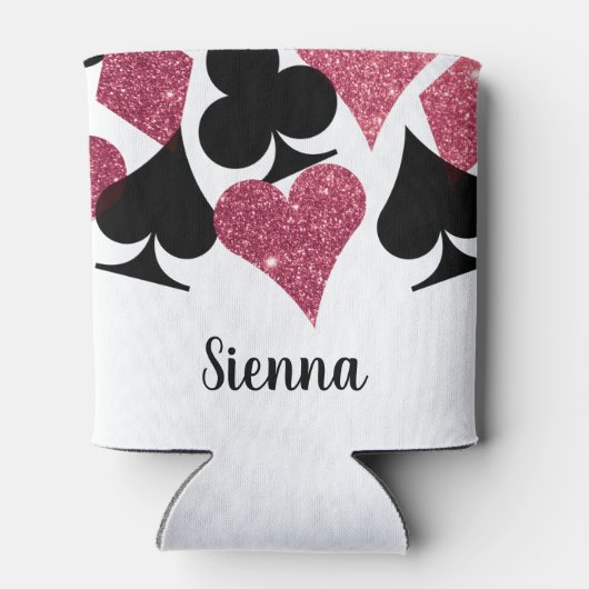 Pink Glitzer Vegas Theme Bridesmaid Individuelle N Dosenkühler (Rückseite)