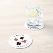 Pink Glitzer Vegas Wedding Custom Drink Untersetze Runder Pappuntersetzer (Vor Ort)