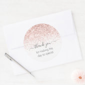 Pink Glitzer Vielen Dank Runder Aufkleber (Umschlag)