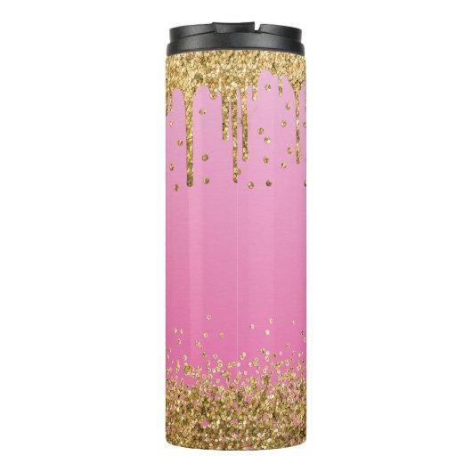 Pink-Glitzer-Wärmeleiter anpassen Thermosbecher (Rückseite)