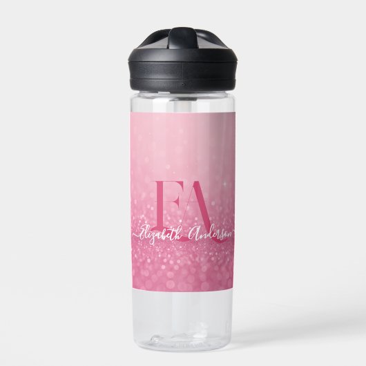 Pink Glitzer Wasserflasche mit benutzerdefinierten Trinkflasche (Vorderseite)