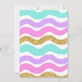 Pink Glitzer Waterslide Bash Girls Einladung zum G (Rückseite)