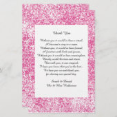 Pink Glitzer Wedding Gedicht Vielen Dank für Scrol (Vorne/Hinten)