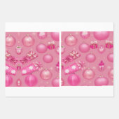 Pink Glitzer Weihnachtsball Geschenkpapier Set (Vorderseite 3)