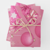 Pink Glitzer Weihnachtsball Geschenkpapier Set (Beispiel)