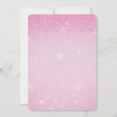 Pink Glitzer Winter Snowman Babydusche Einladung (Rückseite)