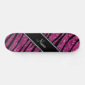 Pink Glitzer zebra streifen Skateboard (Horizontal)