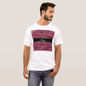 Pink Glitzer zebra streifen T-Shirt (Vorne ganz)