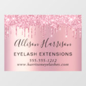 Pink Glitzern Beauty Business Fensteraufkleber (Blatt)