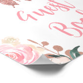 Pink Glitzern Butterfly Gästebuch Geburtstagszeich (Ecke)