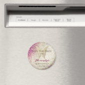 Pink Glitzern Butterfly Quinceñera Magnet (In Situ (Geschirrspüler))