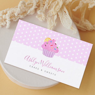 Pink Glitzern Cupcake Bäckerei Konditorei Koch Cat Visitenkarte