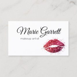 Pink Glitzern Lipstick Kiss Business Card Visitenkarte