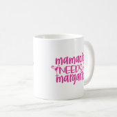 Pink Glitzern Mamacita braucht Margarita Zitat Kaffeetasse (VorderseiteRechts)