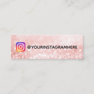 Pink Glitzern Social Media Instagramm Mini Visitenkarte
