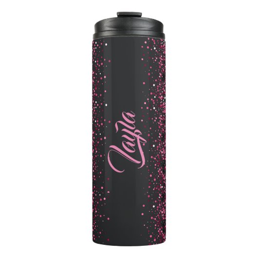 Pink Glitzern Thermal Tumbler Thermosbecher (Vorderseite)