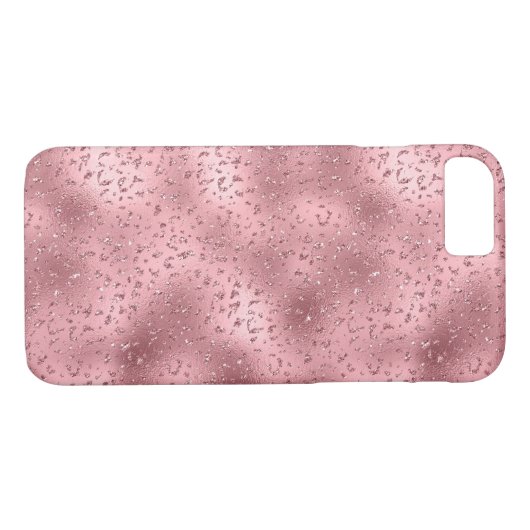 Pink Glitzy Cheetah Print Case-Mate iPhone Hülle (Rückseite (Horizontal))