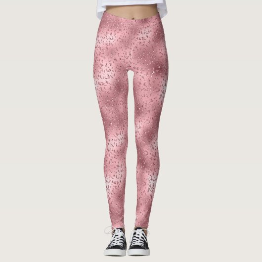 Pink Glitzy Cheetah Print Leggings (Vorderseite)