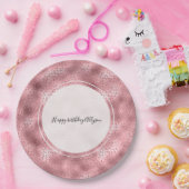 Pink Glitzy Cheetah Print Pappteller (Party)