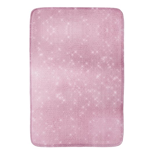 Pink Glitzy Chic Glam Sparkle Badematte (Vorderseite Vertikal)