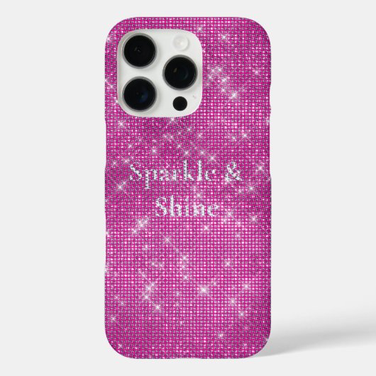 Pink Glitzy Chic Glam Sparkle Case-Mate iPhone Hülle (Rückseite)
