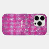 Pink Glitzy Chic Glam Sparkle Case-Mate iPhone Hülle (Rückseite (Horizontal))