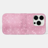 Pink Glitzy Chic Glam Sparkle Case-Mate iPhone Hülle (Rückseite (Horizontal))