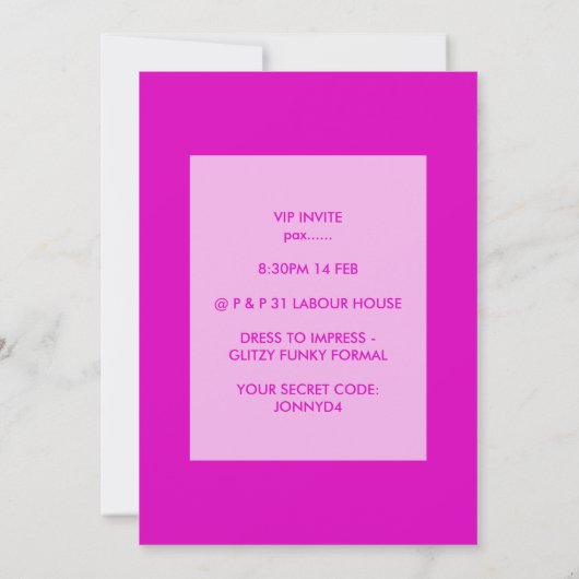 Pink Glitzy Glamour Galentine's Day Party Karte (Rückseite)