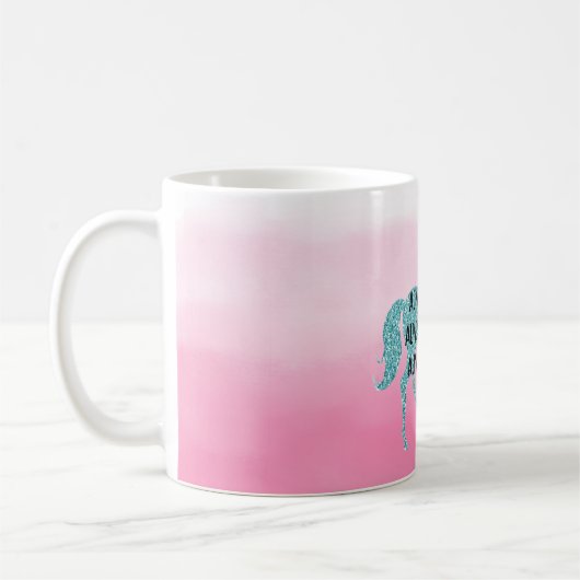 Pink Glitzy Glitzer Aqua Traumstrecke Airolo - Gle Kaffeetasse (Links)