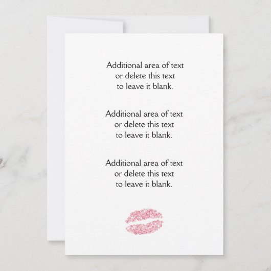 Pink Glitzy Glitzer Glam Bridal Dusche Einladung (Rückseite)