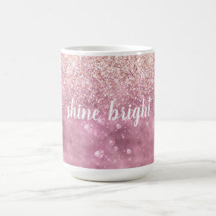 Pink Glitzy Glitzer Hearts Kaffeetasse