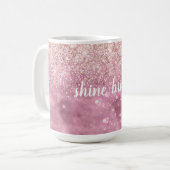 Pink Glitzy Glitzer Hearts Kaffeetasse (Vorderseite Links)