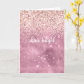 Pink Glitzy Glitzer Hearts Karte (Gelbe Blume)
