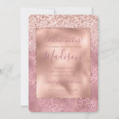 Pink Glitzy Glitzer Leopard Print Einladung (Vorderseite)