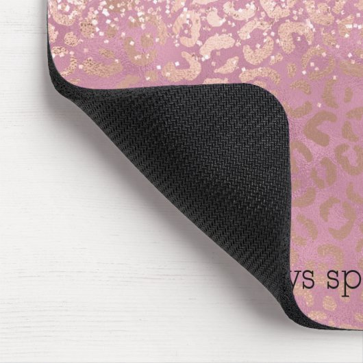 Pink Glitzy Glitzer Leopard Print Mousepad (Ecke)