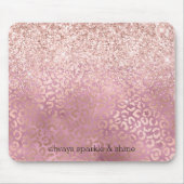 Pink Glitzy Glitzer Leopard Print Mousepad (Vorne)
